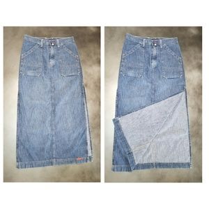 Vintage Lucky Brand denim high slit Skirt 6/28